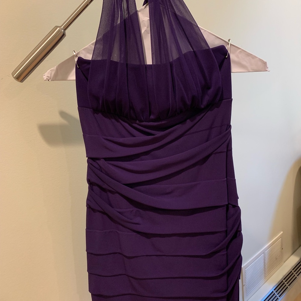 Deep purple halter style dress